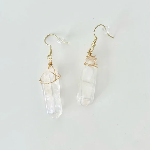 Clear Crystal Earrings - Picture 5 of 6
